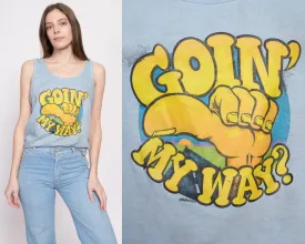 70s "Goin My Way?" Distressed Tank Top - Men's Medium, Women's Large