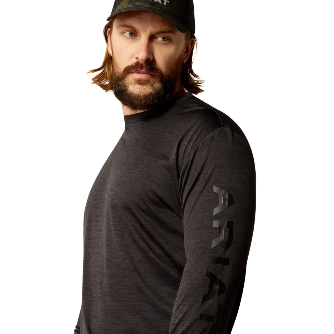 Ariat Men's Charger Logo Black Heather Black T Shirt