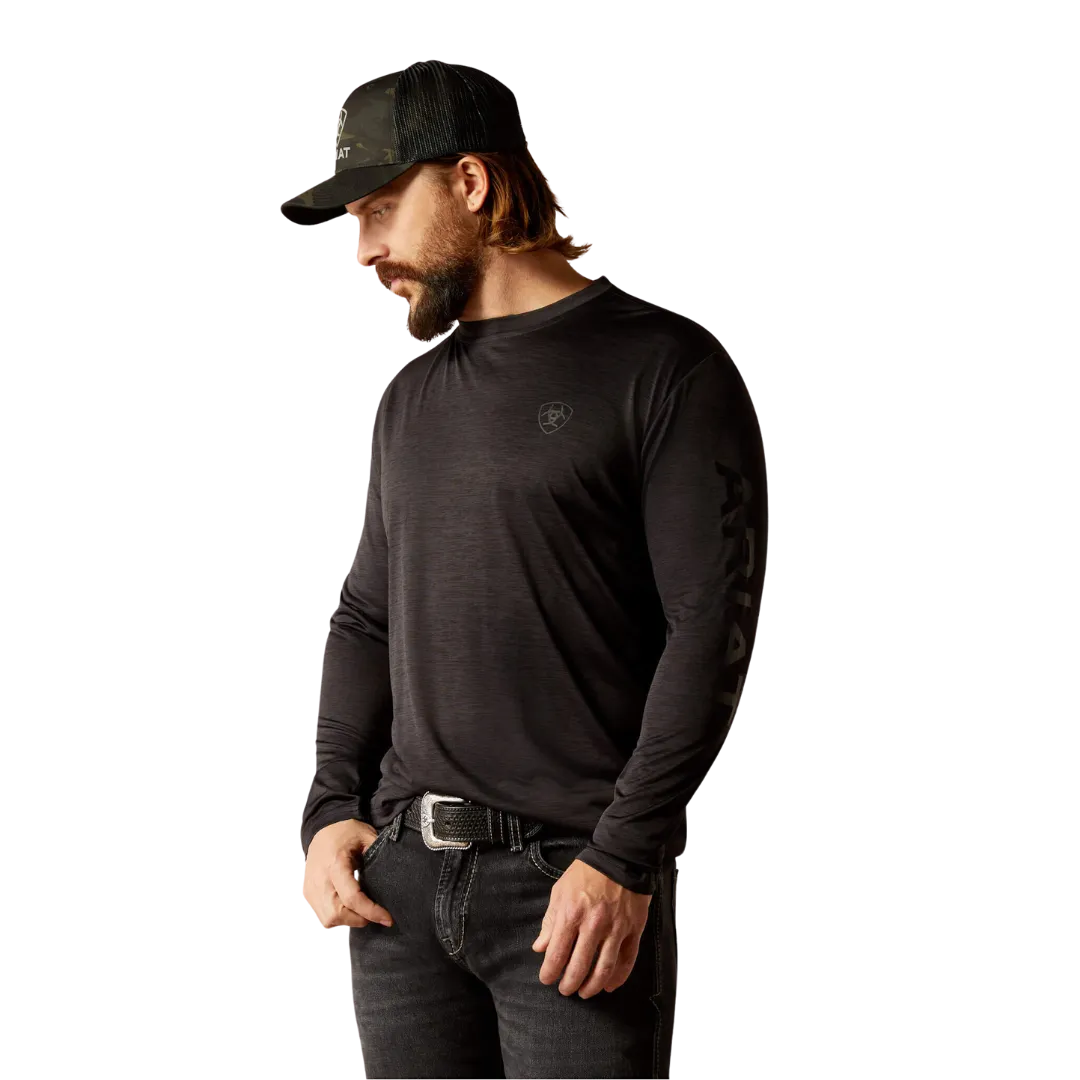 Ariat Men's Charger Logo Black Heather Black T Shirt