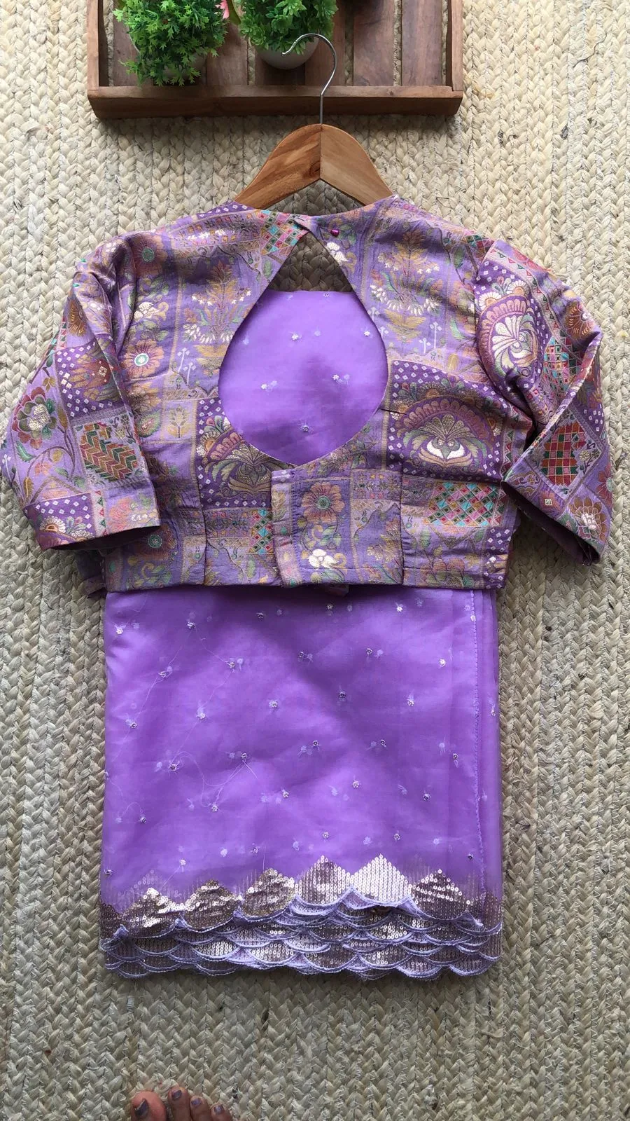 Deep purple banarasi work blouse (only blouse )