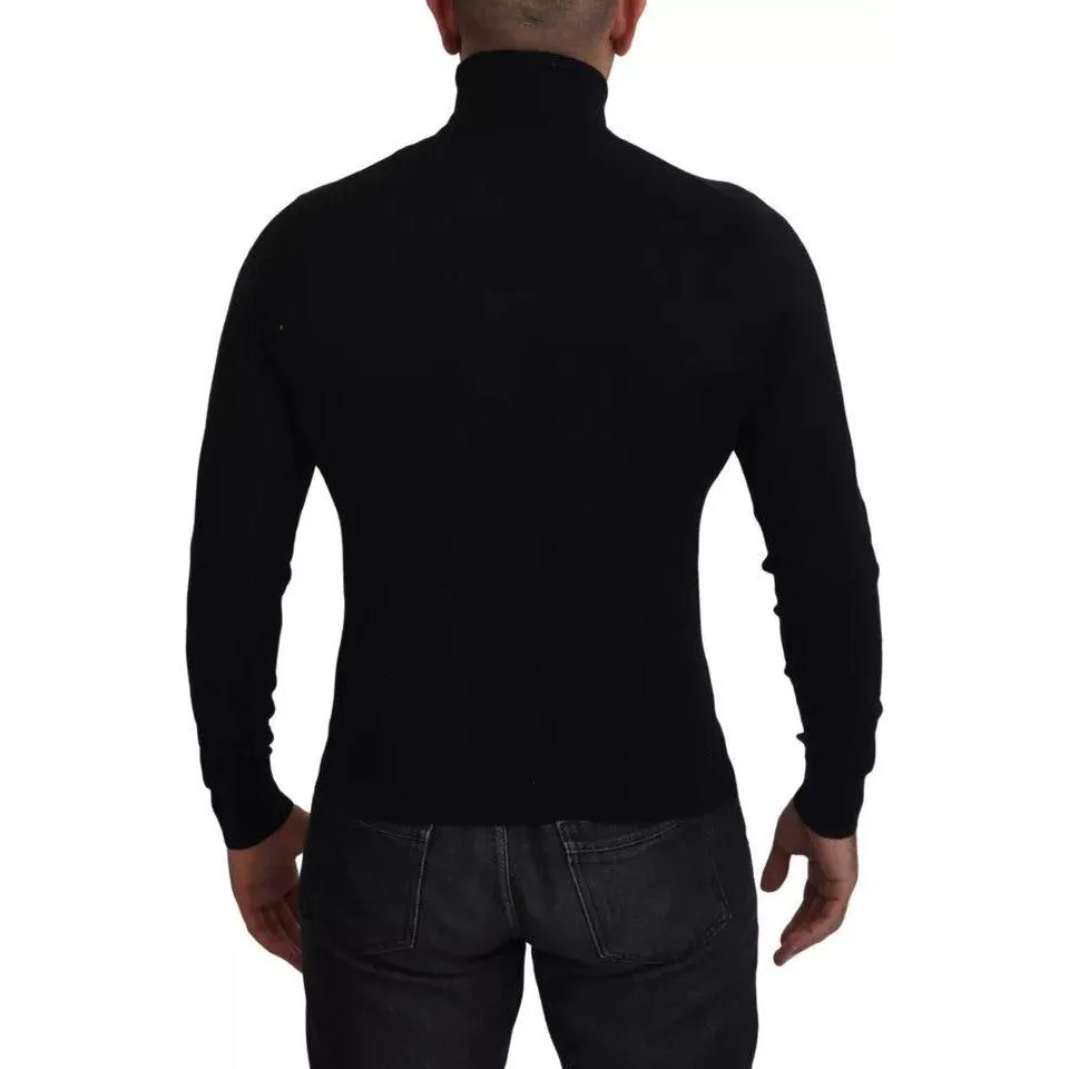 Dolce & Gabbana Black Cashmere Turtleneck Pullover Sweater