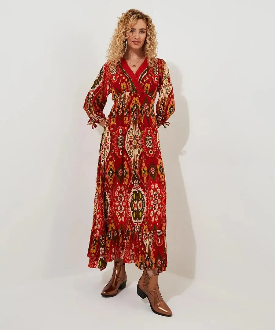 Joe Browns 8 Burnt Orange Loretta Print Dress