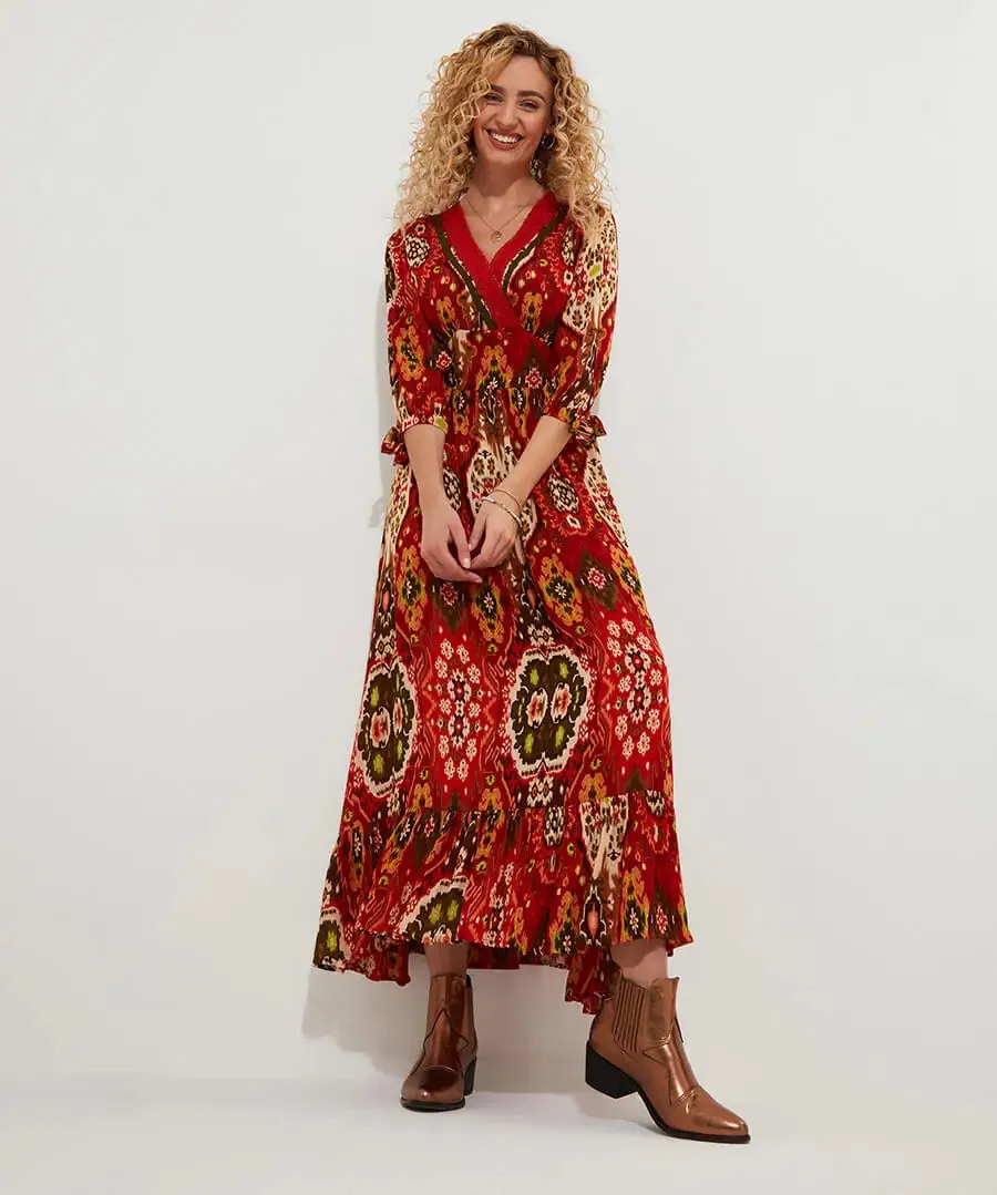Joe Browns 8 Burnt Orange Loretta Print Dress