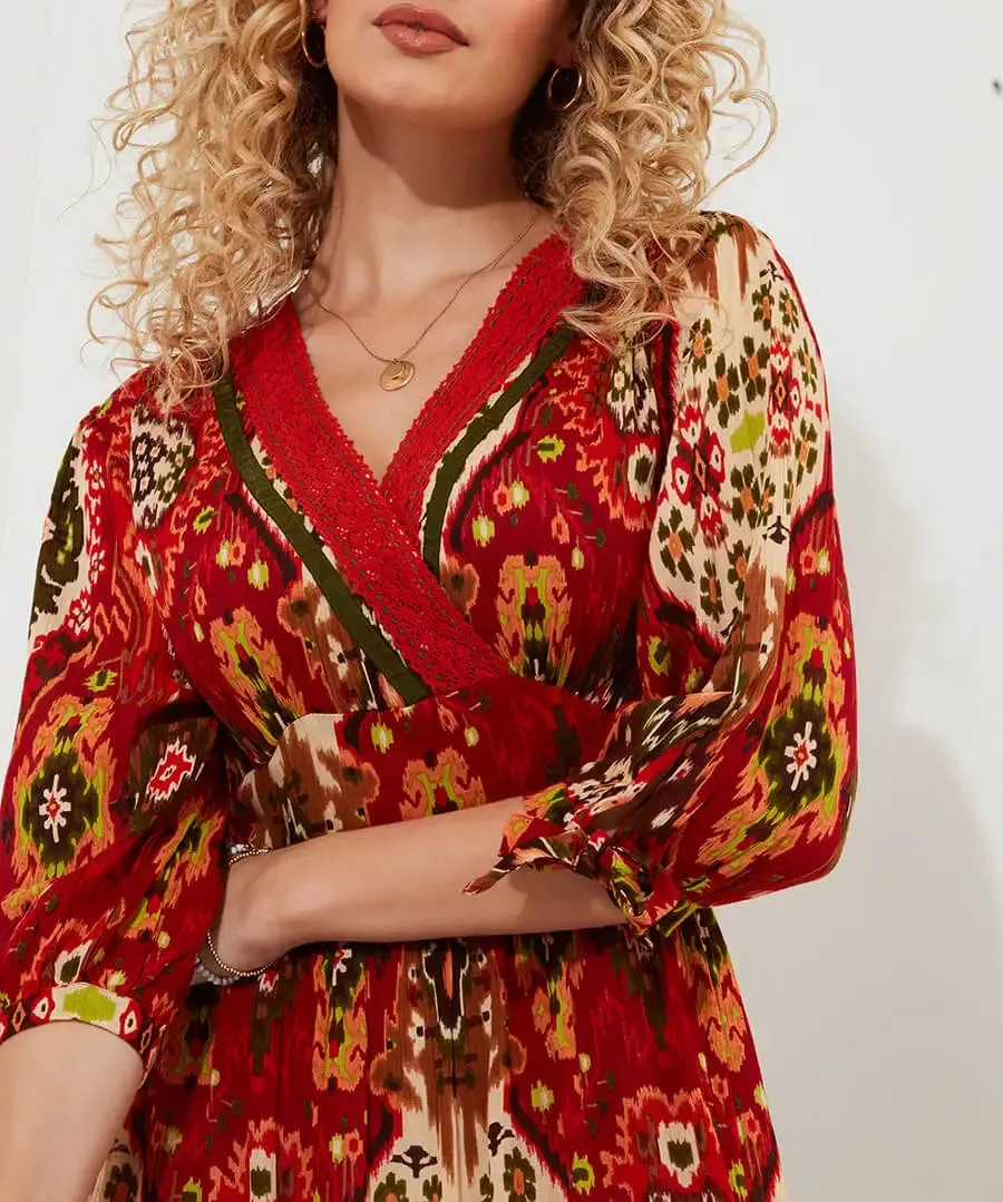 Joe Browns 8 Burnt Orange Loretta Print Dress