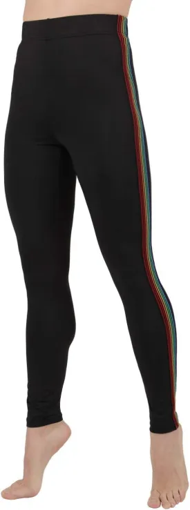 MeMoi Women's Rainbow Racer Stripe Leggings