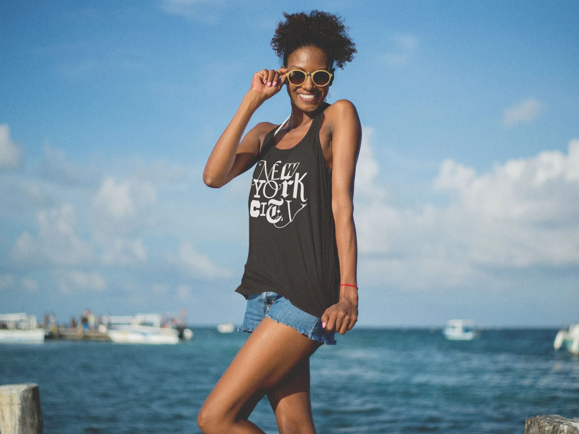 New York City Women's Racer-back Tank-top