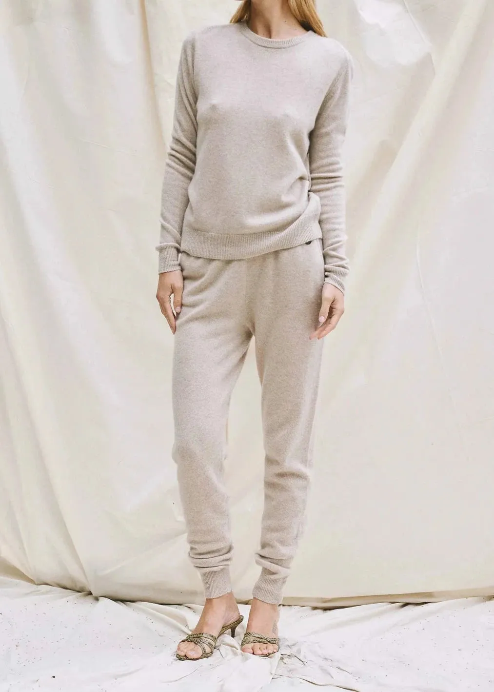O-NECK BASIC CASHMERE | SAND MELANGE