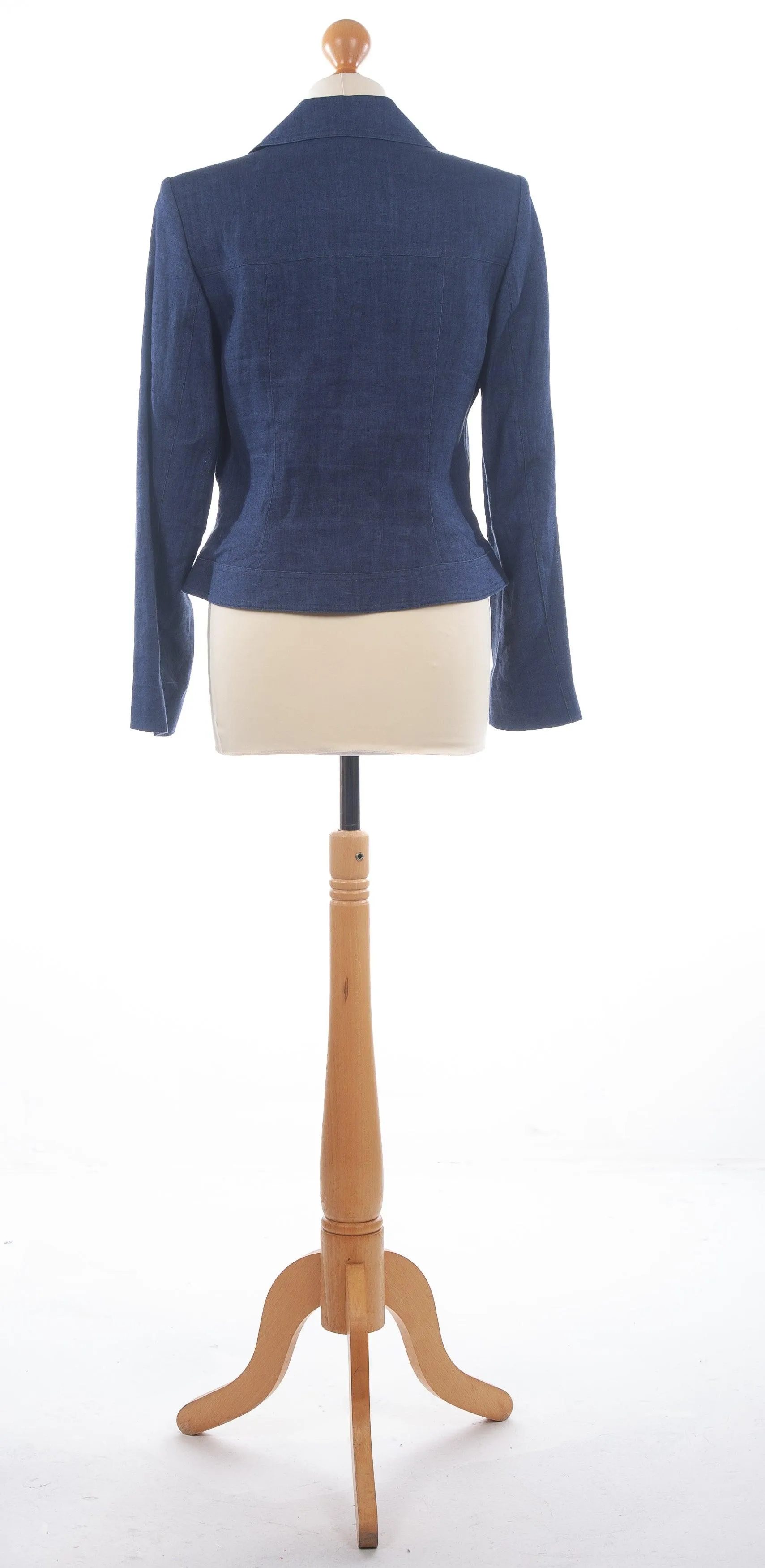 Paul Costelloe Ladies Denim Blue Linen Dressage Jacket - Size UK 10