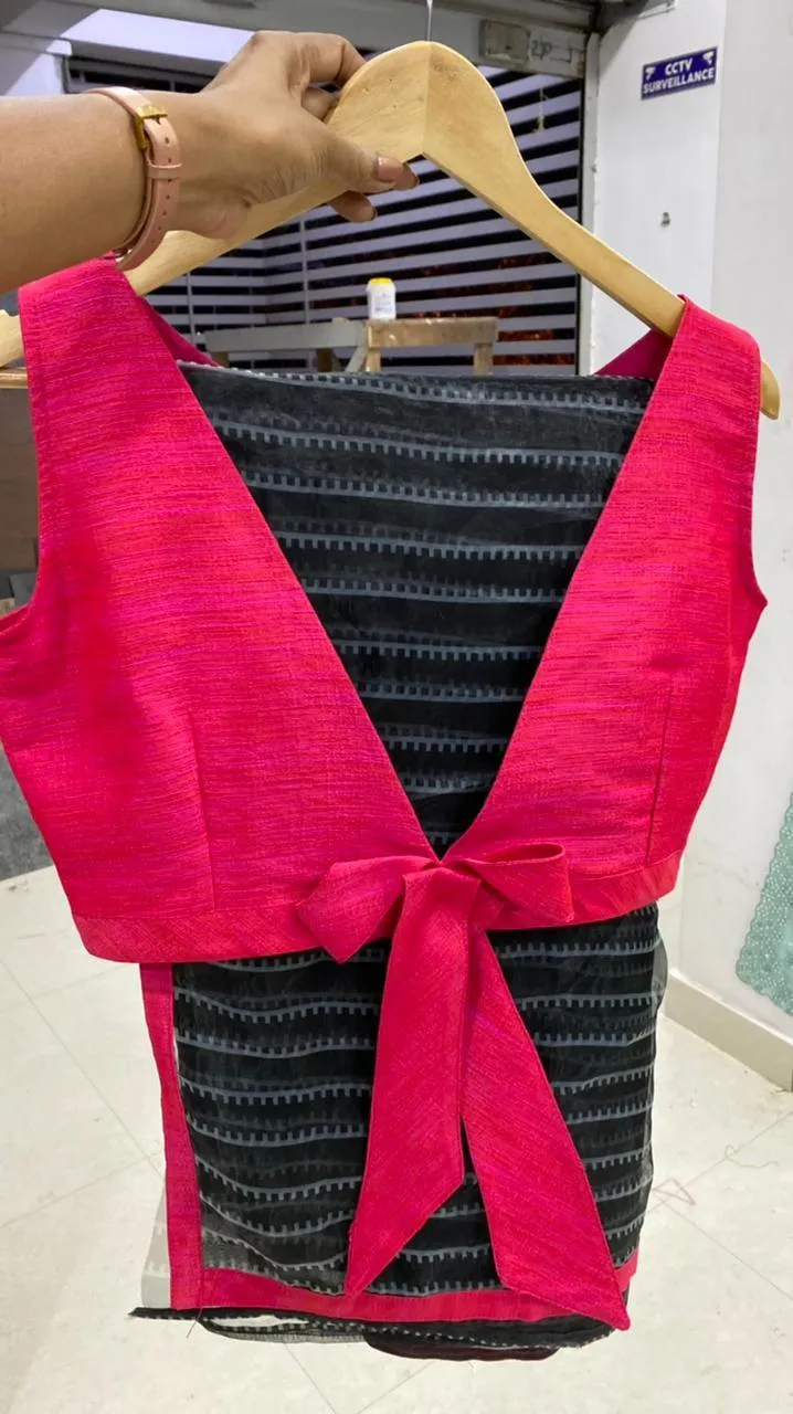 Pink Silk embroidery hand worked blouse