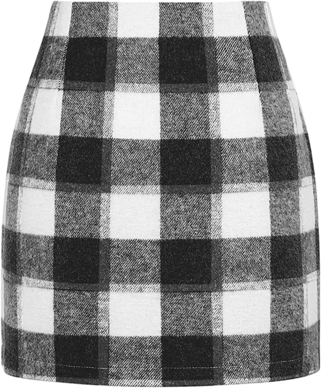 Plaid Skirts for Women High Waist Bodycon Pencil Skirt Wool A Line Stretch Mini Skirts Spring Skirts 2025 Trendy