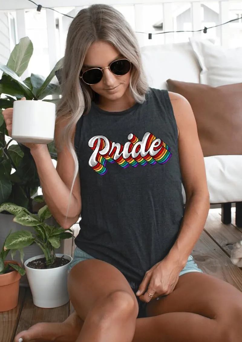 Pride Shirts Women Progress Rainbow Flag Tank Tops LGBTQ Equality Tank Sleeveless Graphic Tee Shirt