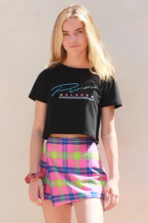 Purrr Melrose T-Shirt - Black with Embroidered Logo