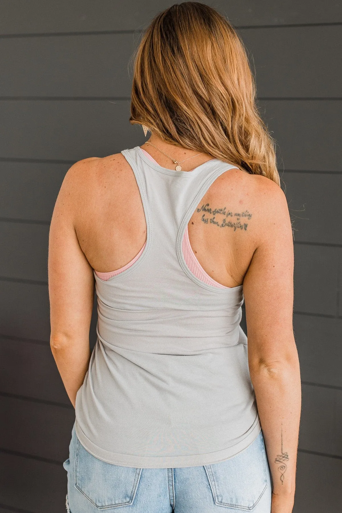 "Sunkissed" Graphic Tank Top- Grey