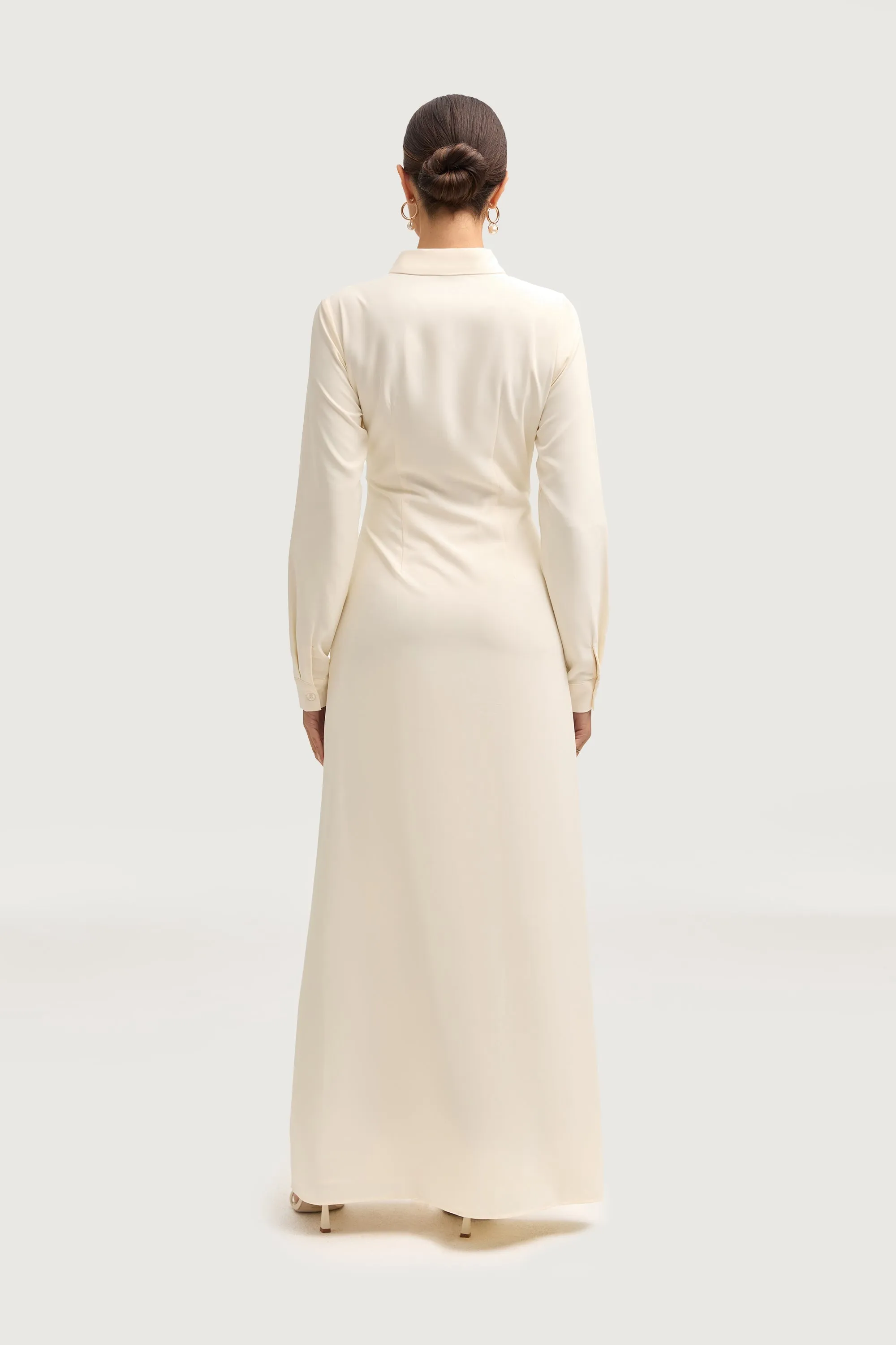 Sandra Side Tie Maxi Dress - Off White