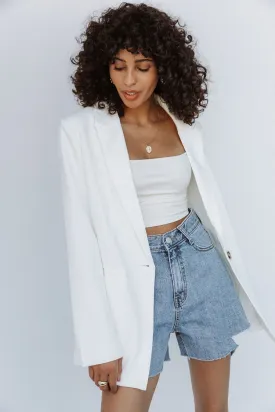 Top Of Class Blazer in White