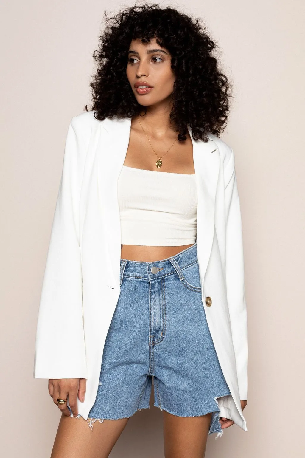 Top Of Class Blazer in White