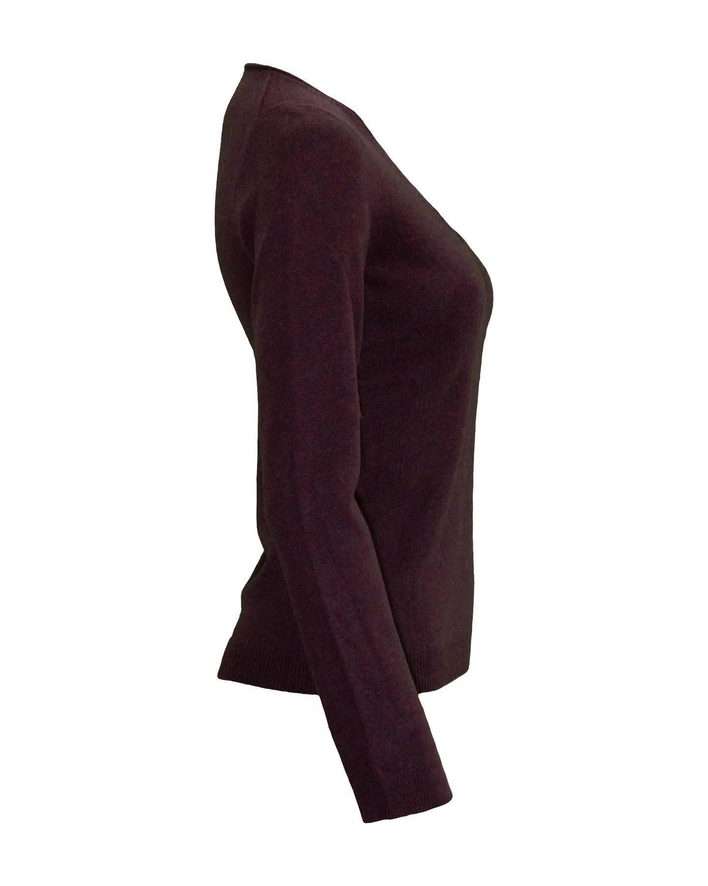 V Neck Cashmere Sweater Burgundy