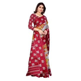 Women Casual Wear Printed Khadi Silk Saree With Un Stitched Blouse
