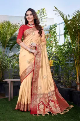 Women Party Wear Pure Zari Silk Saree With Un Stitched Blouse