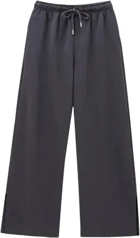 Women's Satin Office Set - Striped Blouse & Cuffed Trousers
