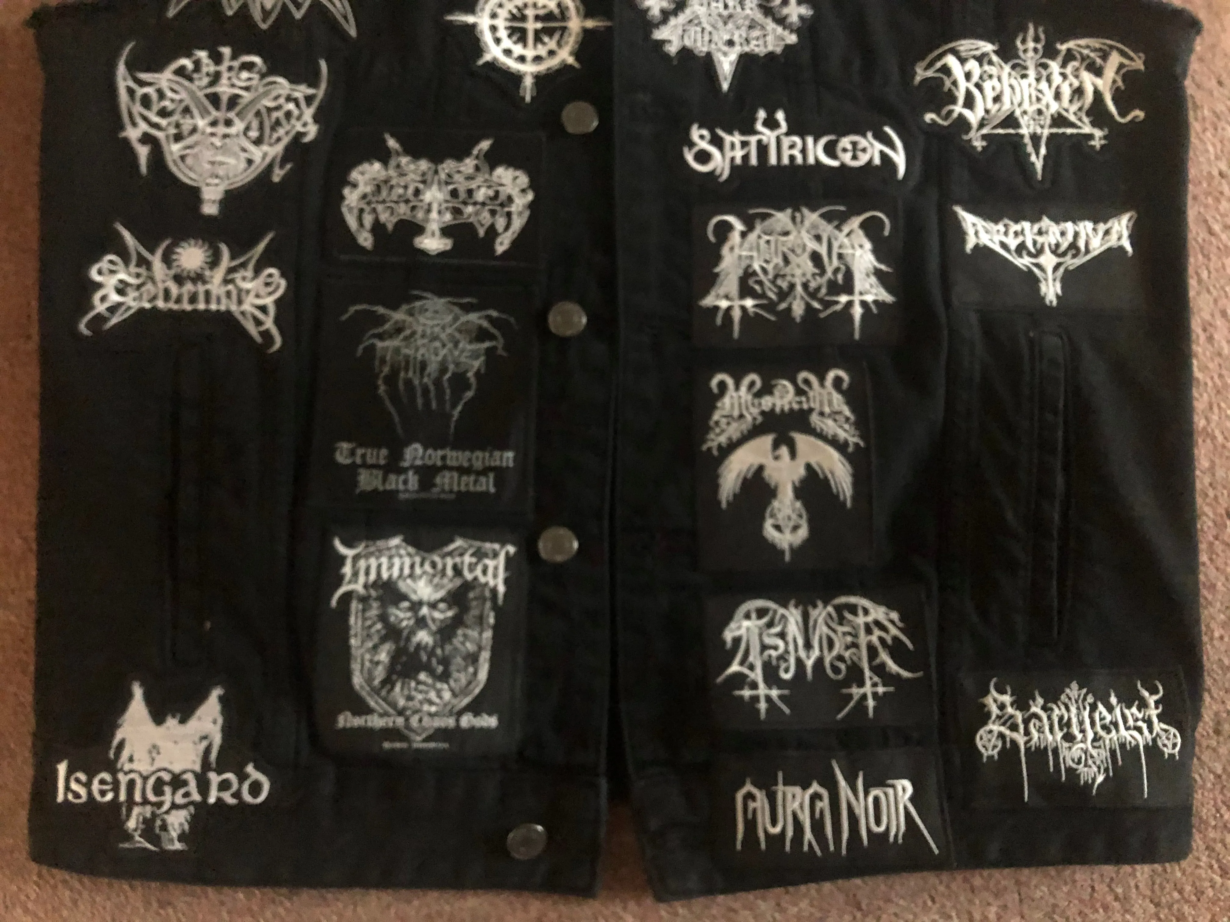 Your Personal Black Metal Patch Collection/Selection Cut-Off Denim Battle Jacket Vest