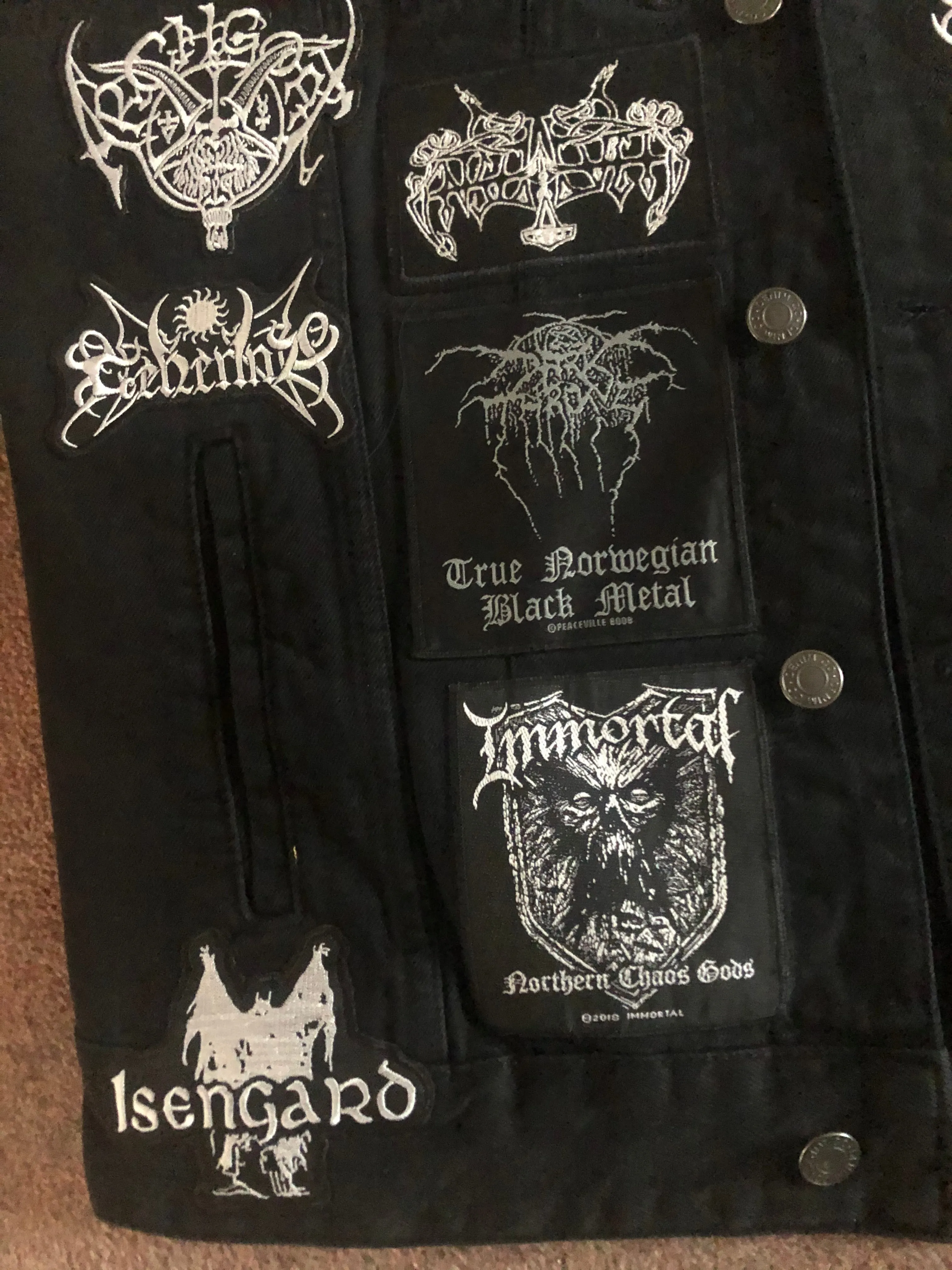 Your Personal Black Metal Patch Collection/Selection Cut-Off Denim Battle Jacket Vest