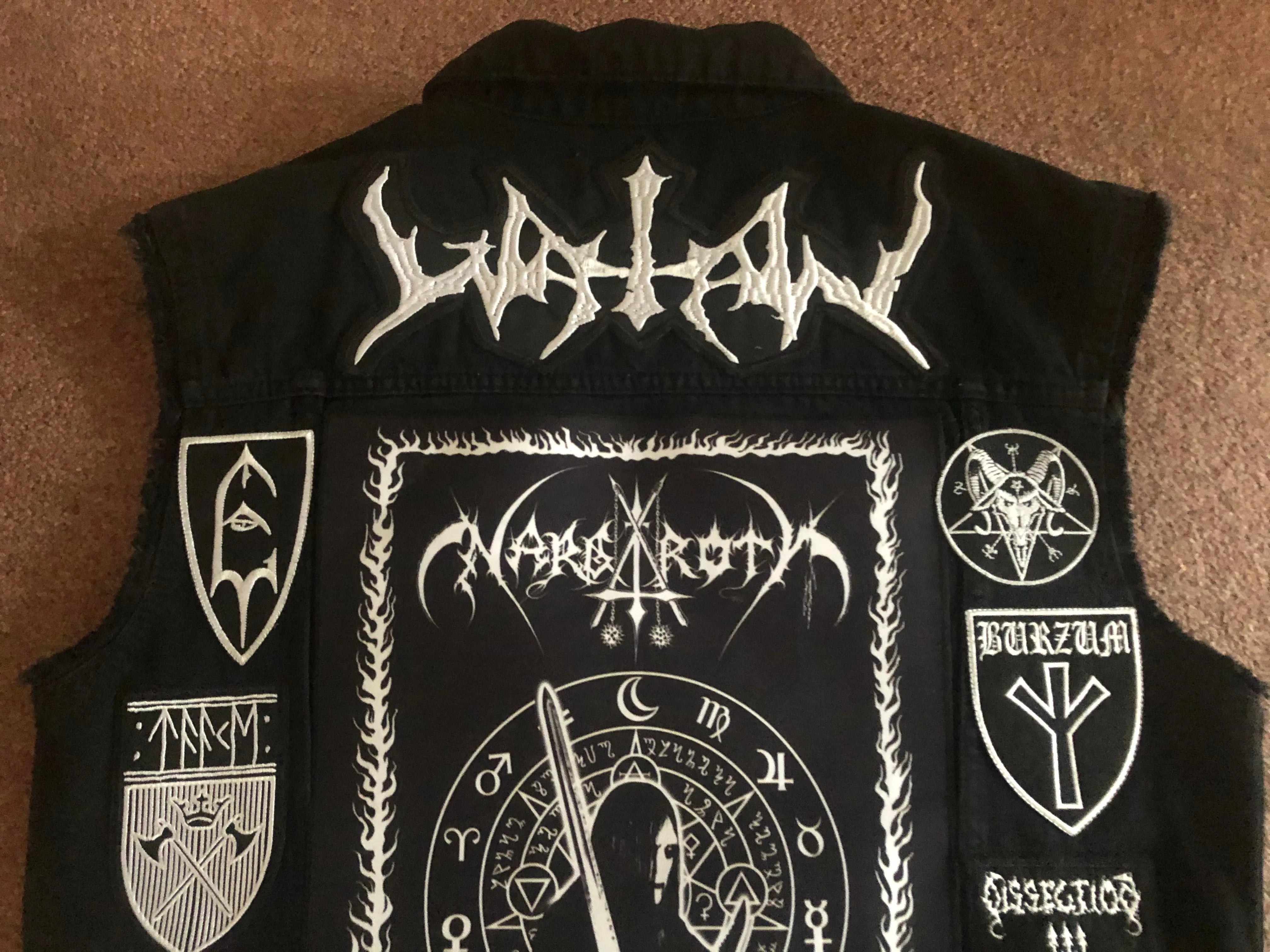 Your Personal Black Metal Patch Collection/Selection Cut-Off Denim Battle Jacket Vest